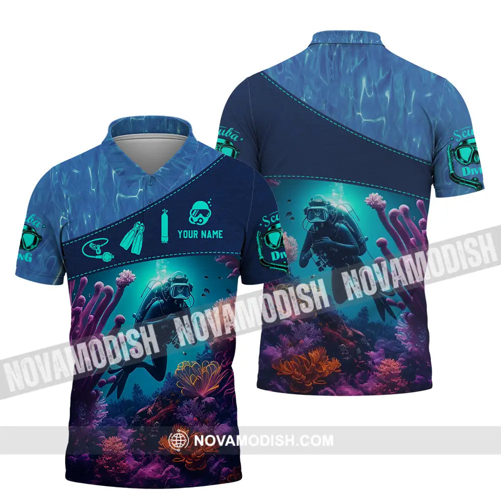 Unisex Shirt - Custom Text Shirt Diving Polo Shirt / S T-shirt