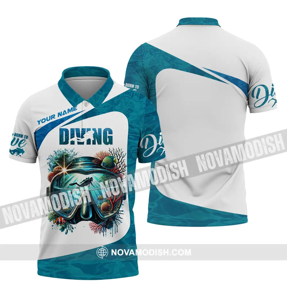 Unisex Shirt - Custom Text Shirt Diving Polo Shirt / S T-shirt