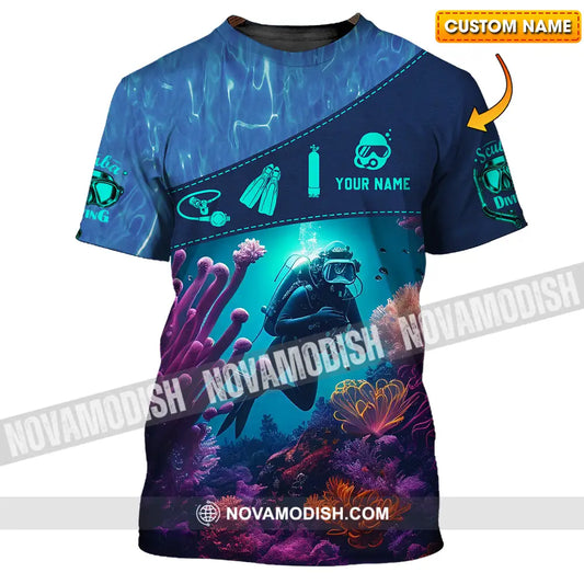 Unisex Shirt - Custom Text Shirt Diving T-shirt