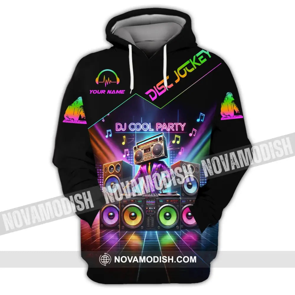 Unisex Shirt - Custom Text Dj Cool Party Hoodie / S T-Shirt