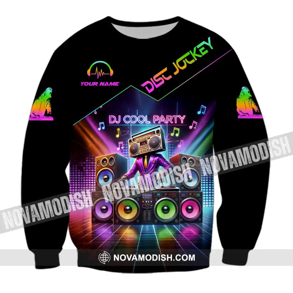 Unisex Shirt - Custom Text Dj Cool Party Long Sleeve / S T-Shirt