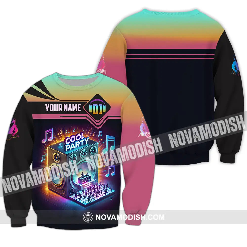 Unisex Shirt - Custom Text Dj Cool Party Long Sleeve / S T-Shirt