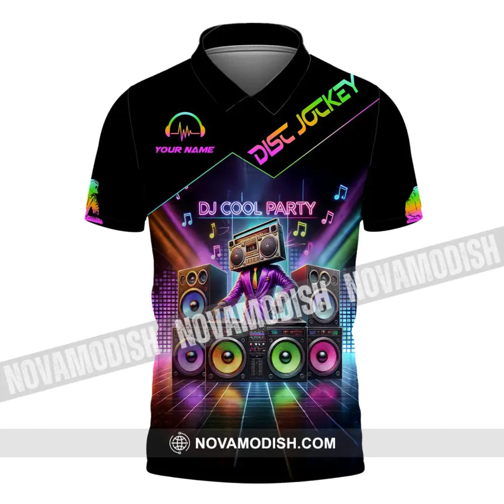 Unisex Shirt - Custom Text Dj Cool Party Polo / S T-Shirt