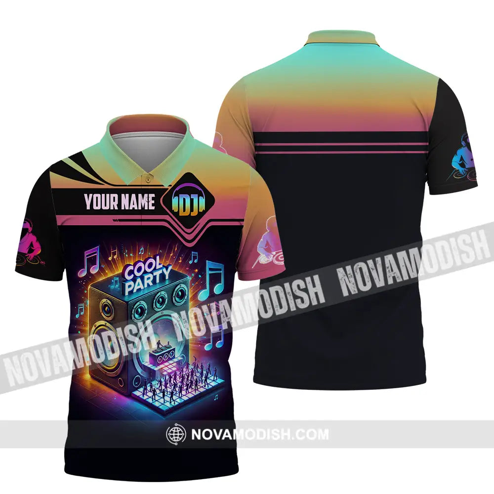 Unisex Shirt - Custom Text Dj Cool Party Polo / S T-Shirt