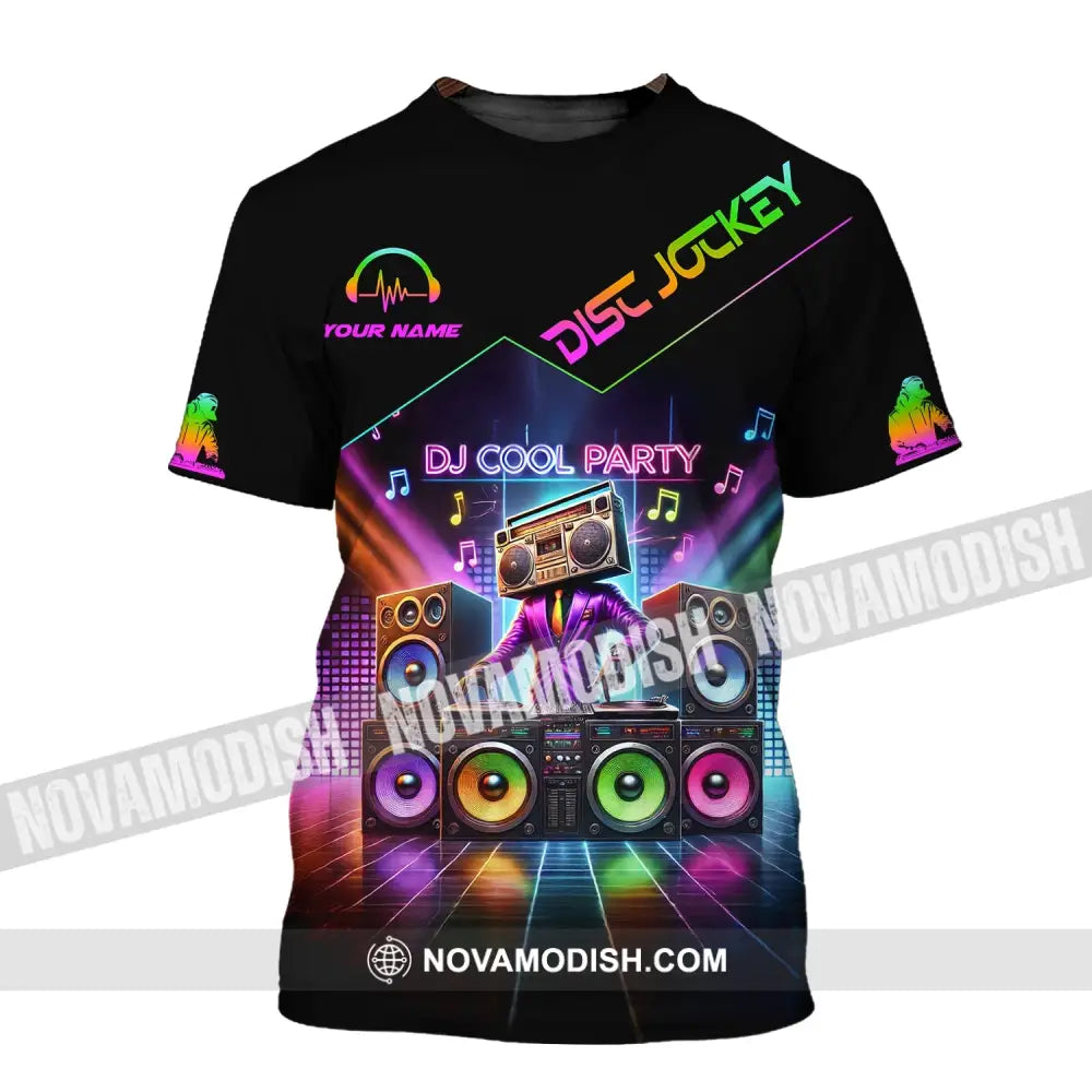 Unisex Shirt - Custom Text Dj Cool Party T-Shirt / S T-Shirt