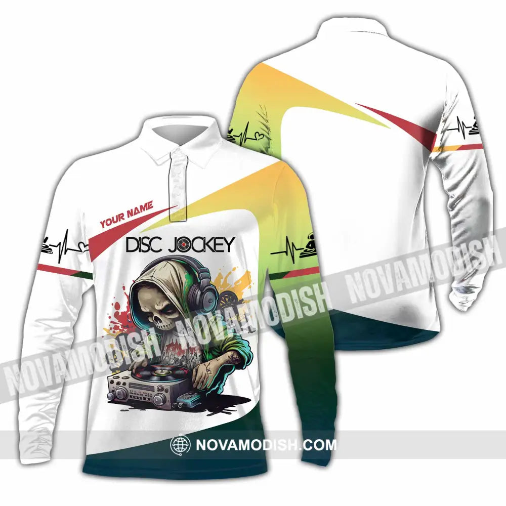 Unisex Shirt - Custom Text Shirt DJ Shirt Long Sleeve Polo / S T-shirt