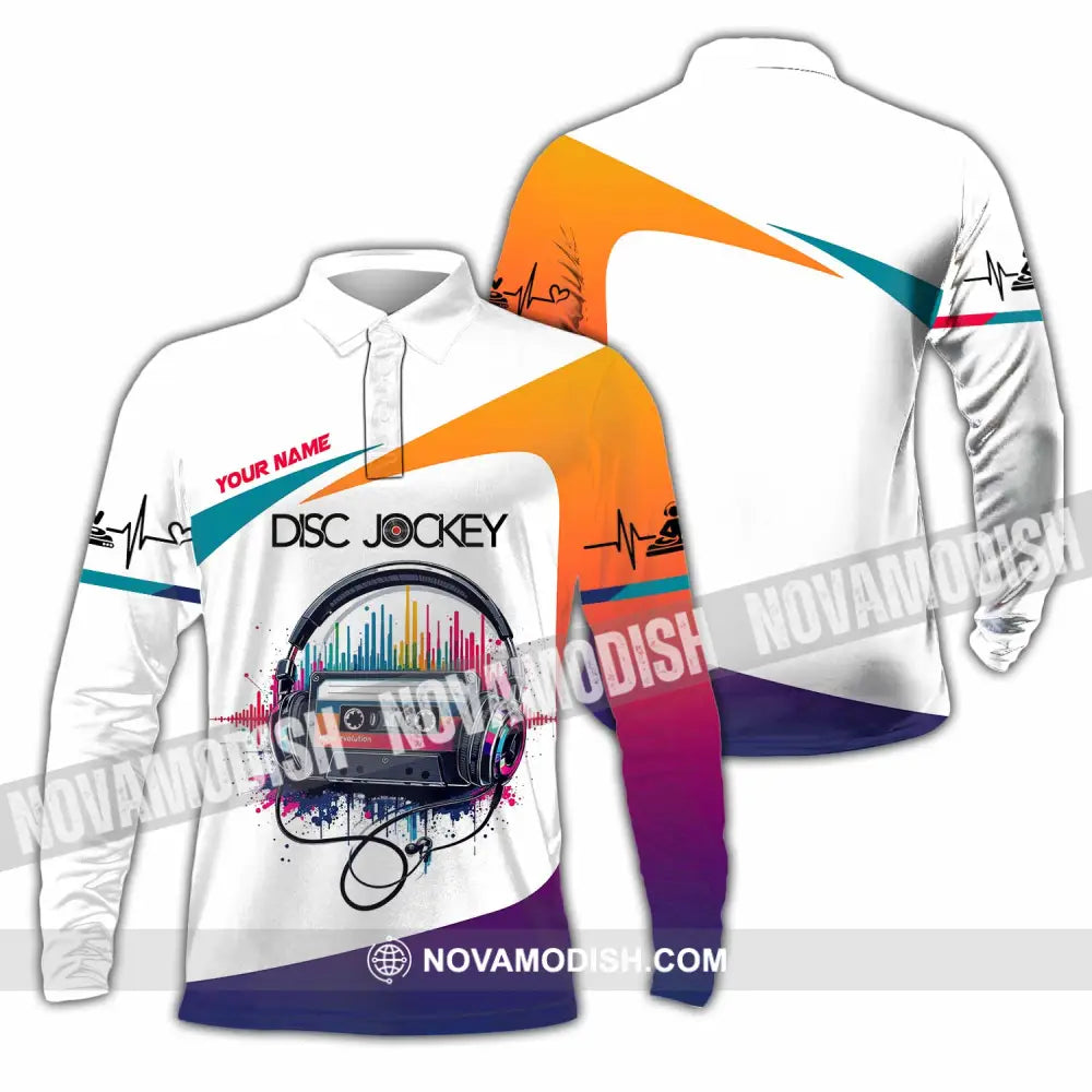 Unisex Shirt - Custom Text Shirt DJ Shirt Long Sleeve Polo / S T-shirt