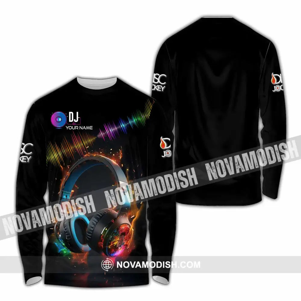 Unisex Shirt - Custom Text Dj Long Sleeve / S T-Shirt