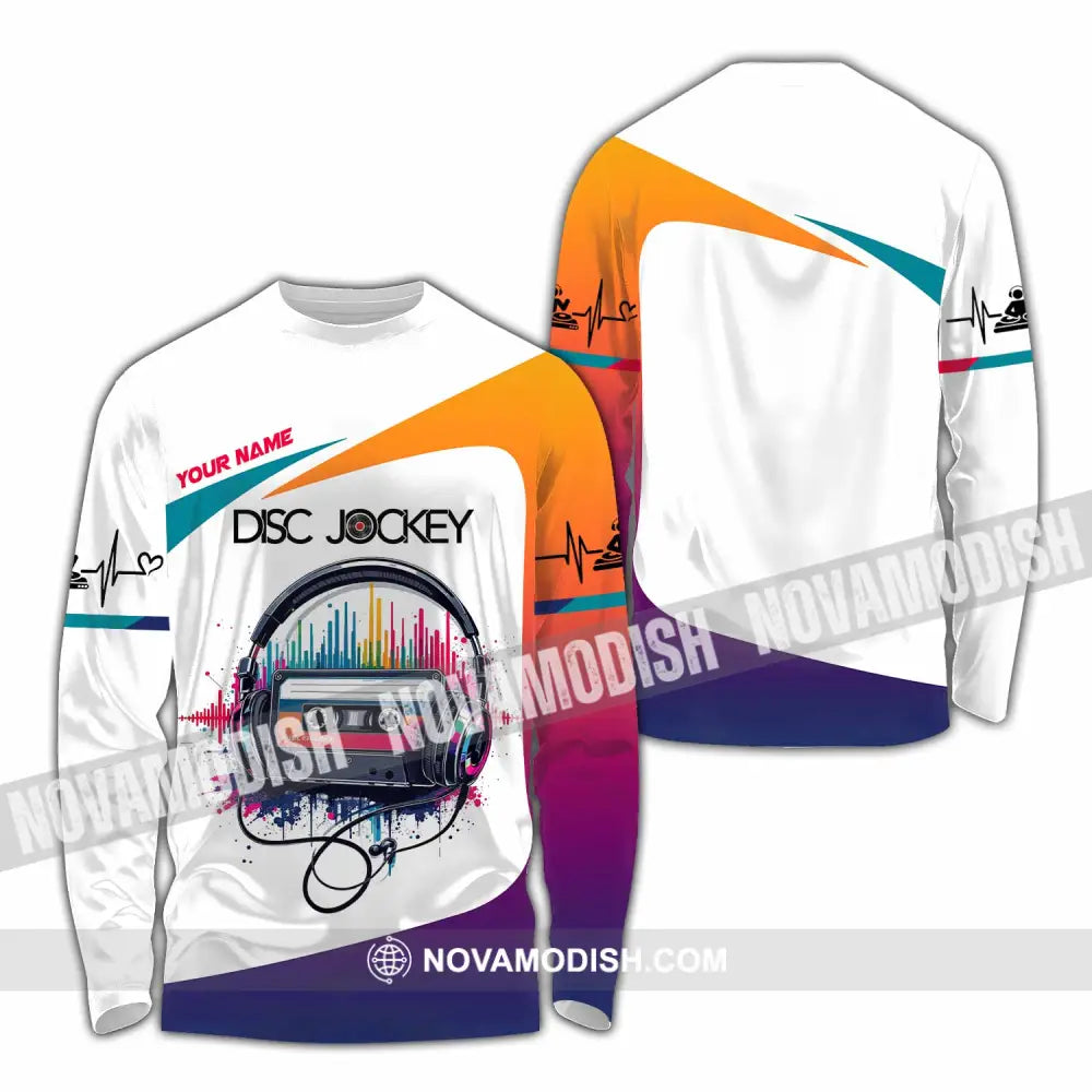 Unisex Shirt - Custom Text Shirt DJ Shirt Long Sleeve Shirt / S T-shirt