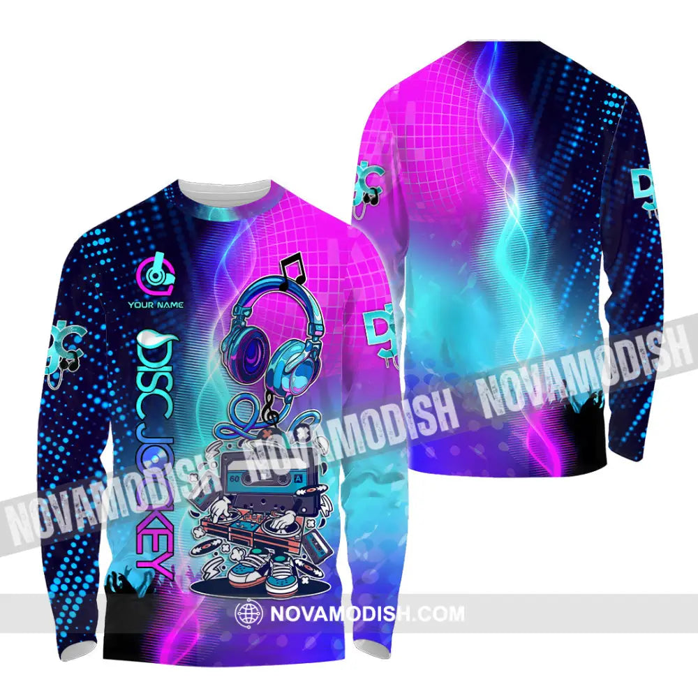 Unisex Shirt - Custom Text Shirt DJ Shirt Long Sleeve Shirt / S T-shirt