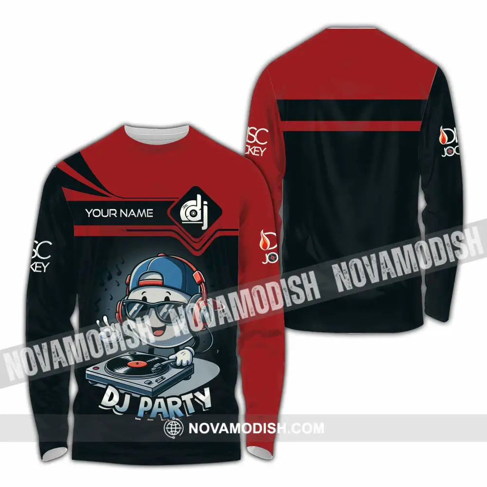 Unisex Shirt - Custom Text Shirt DJ Party Shirt Long Sleeve Shirt / S T-shirt