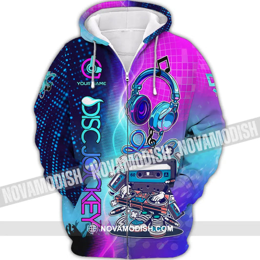 Unisex Shirt - Custom Text Shirt DJ Shirt Zipper Hoodie / S T-shirt