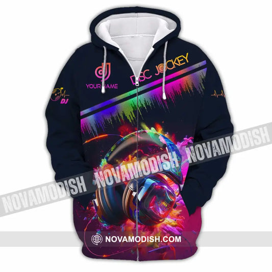 Unisex Shirt - Custom Text Dj Zipper Hoodie / S T-Shirt