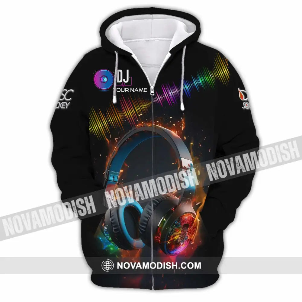 Unisex Shirt - Custom Text Dj Zipper Hoodie / S T-Shirt