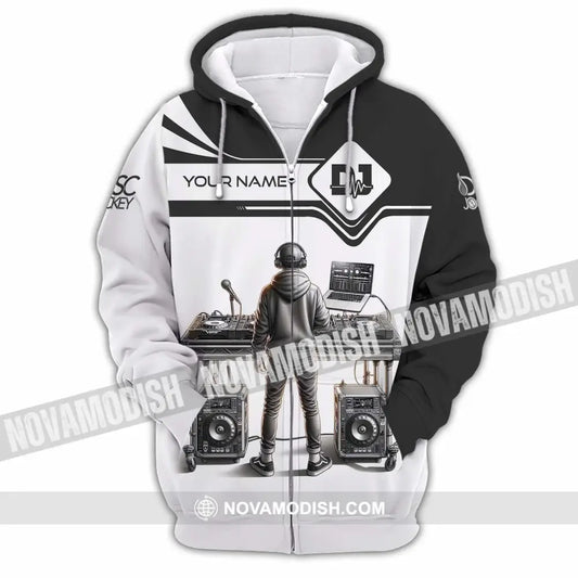 Unisex Shirt - Custom Text Dj Zipper Hoodie / S T-Shirt