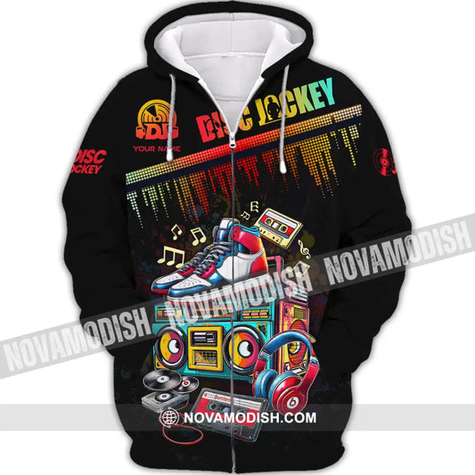 Unisex Shirt - Custom Text Shirt DJ Shirt Zipper Hoodie / S T-shirt