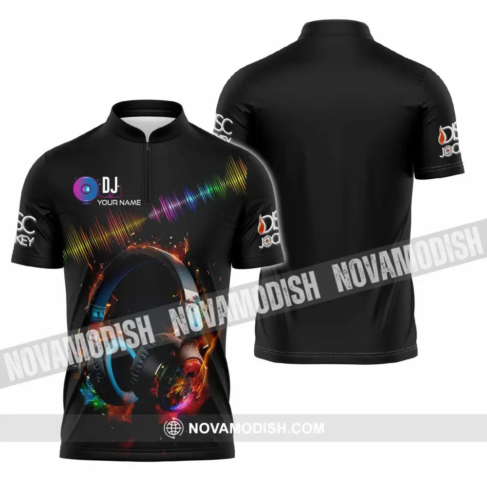 Unisex Shirt - Custom Text Dj Zipper Polo / S T-Shirt