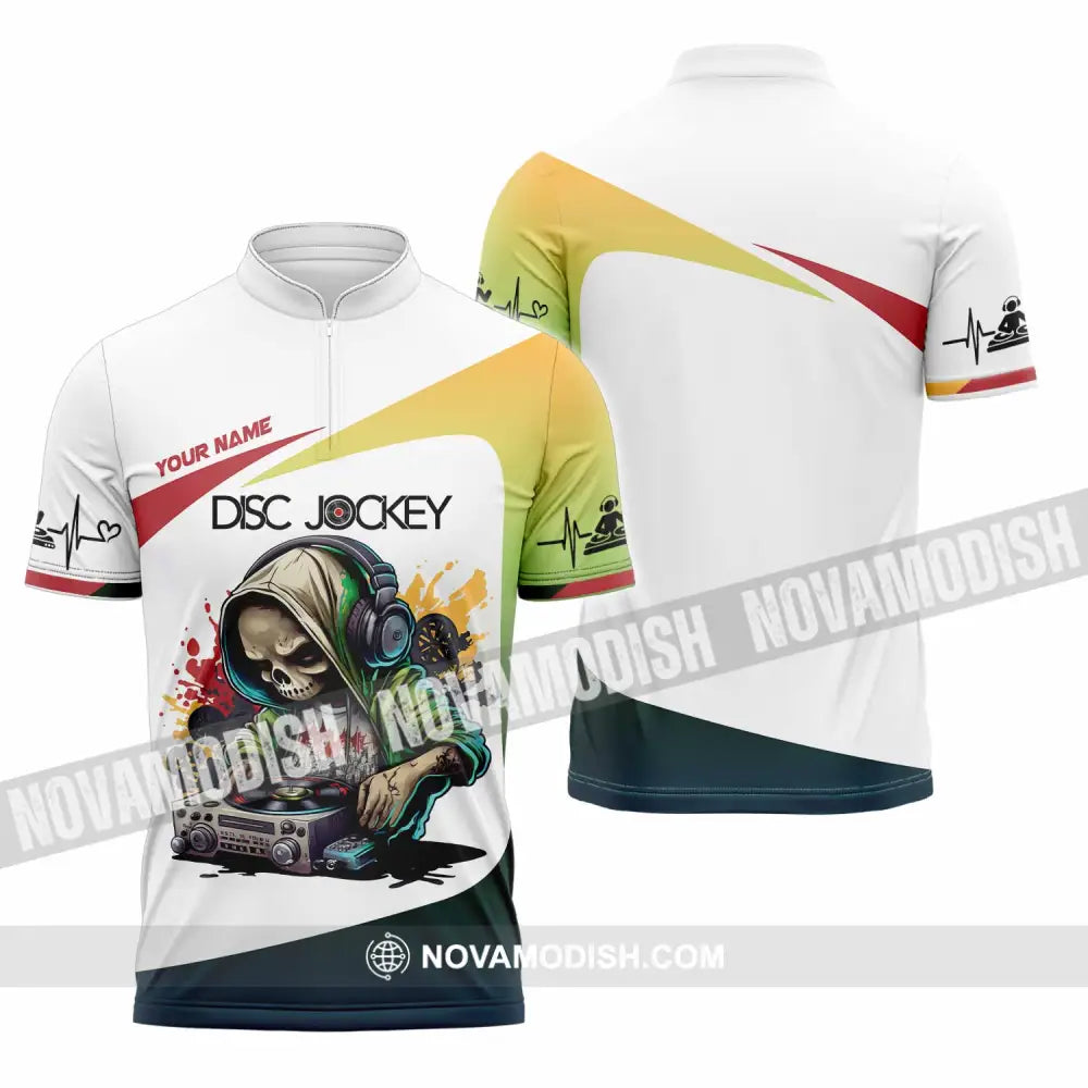 Unisex Shirt - Custom Text Shirt DJ Shirt Zipper Polo Shirt / S T-shirt