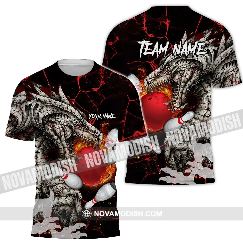 Unisex Shirt - Custom Text Shirt Dragon Bowling Shirt T-Shirt / S T-shirt