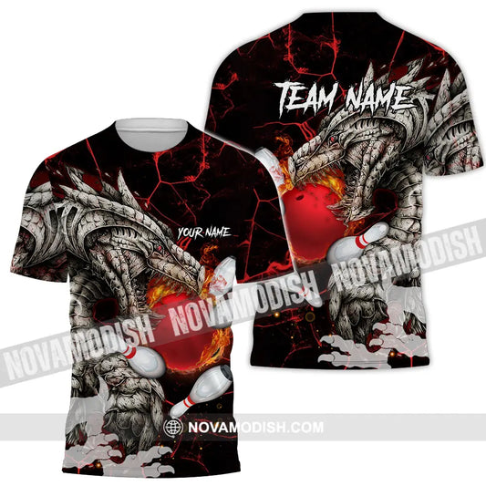 Unisex Shirt - Custom Text Shirt Dragon Bowling Shirt T-Shirt / S T-shirt