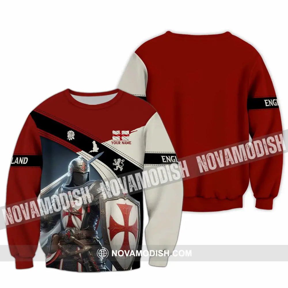 Unisex Shirt - Custom Text Shirt England Shirt Long Sleeve / S T-shirt
