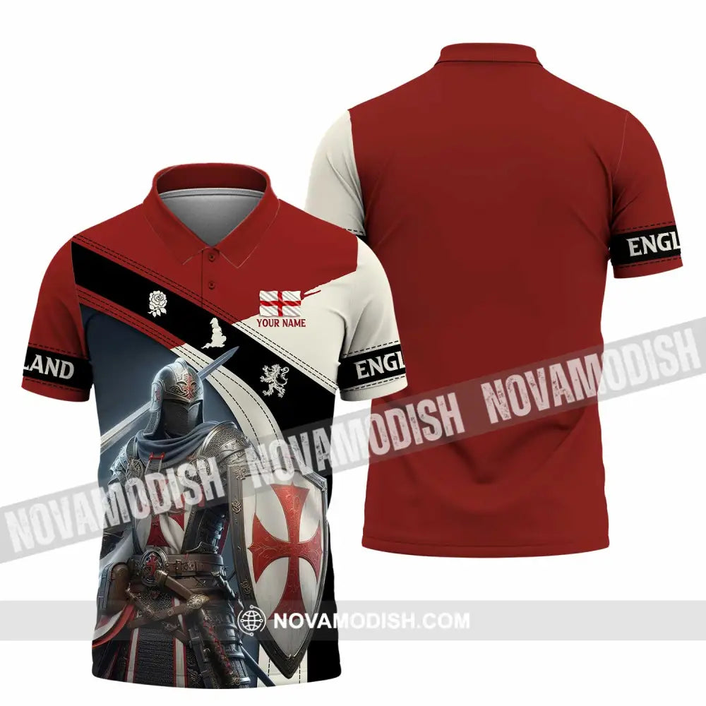 Unisex Shirt - Custom Text Shirt England Shirt Polo Shirt / S T-shirt