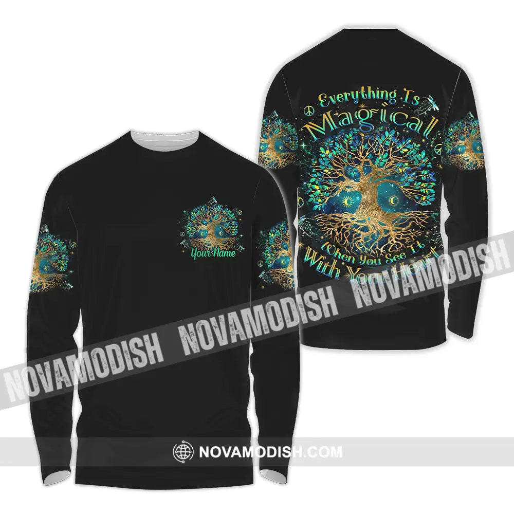 Unisex Shirt - Custom Text Shirt Everything Is Magical Shirt Long Sleeve Shirt / S T-shirt