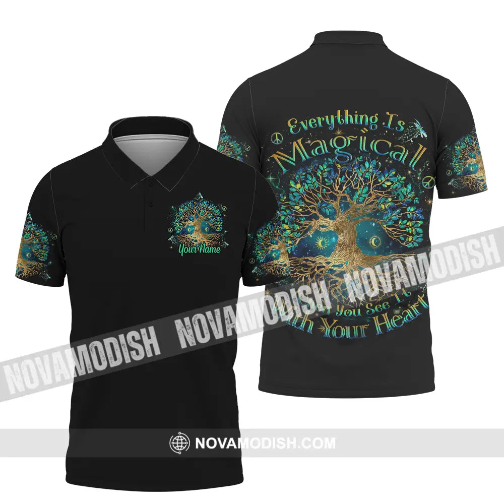 Unisex Shirt - Custom Text Shirt Everything Is Magical Shirt Polo Shirt / S T-shirt