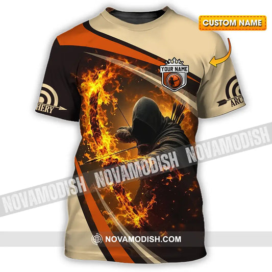 Unisex Shirt - Custom Text Shirt Fire Archery T-shirt