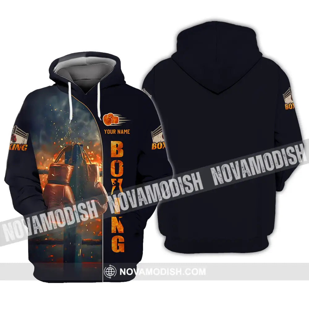 Unisex Shirt - Custom Text Shirt Fire Boxing Hoodie / S T-shirt