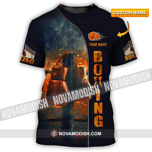 Unisex Shirt - Custom Text Shirt Fire Boxing T-shirt