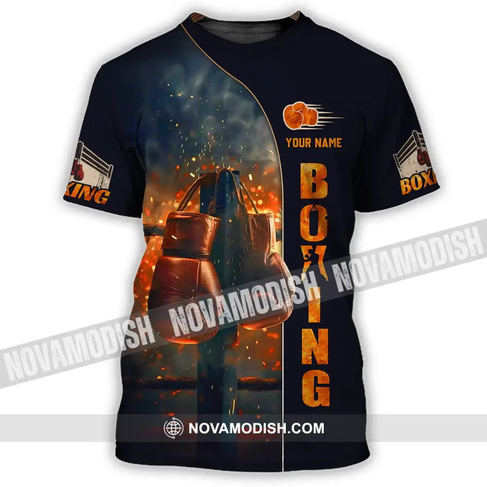 Unisex Shirt - Custom Text Shirt Fire Boxing T-Shirt / S T-shirt