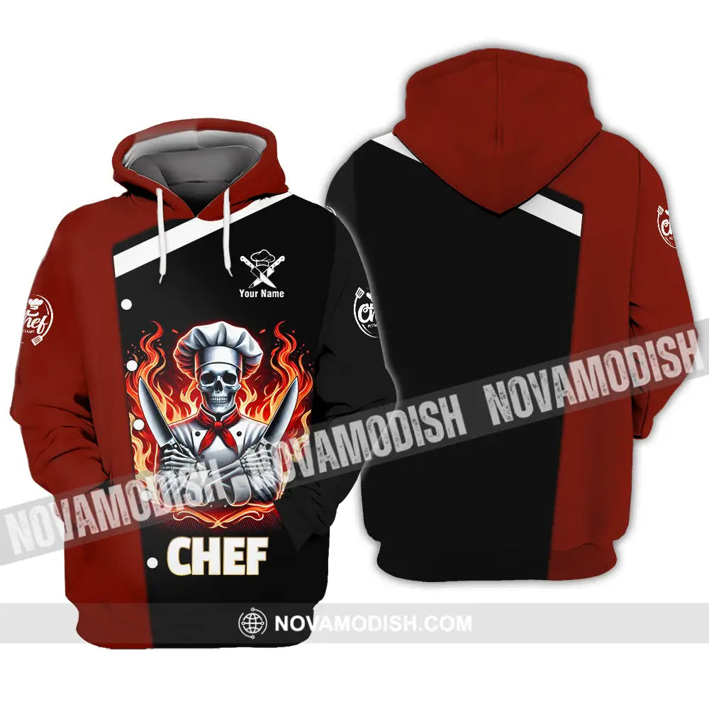 Unisex Shirt - Custom Text Fire Chef Hoodie / S T-Shirt