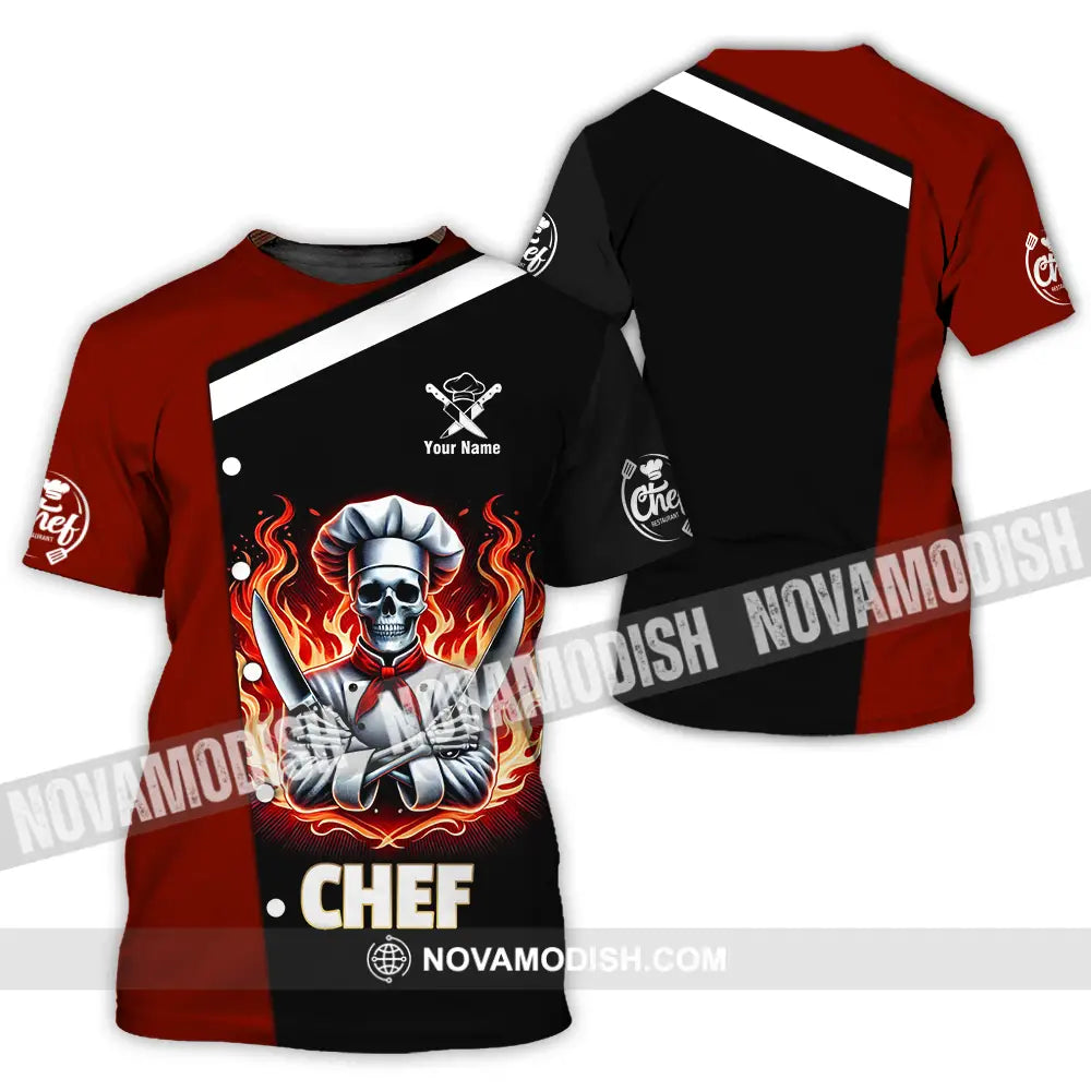 Unisex Shirt - Custom Text Fire Chef T-Shirt / S T-Shirt