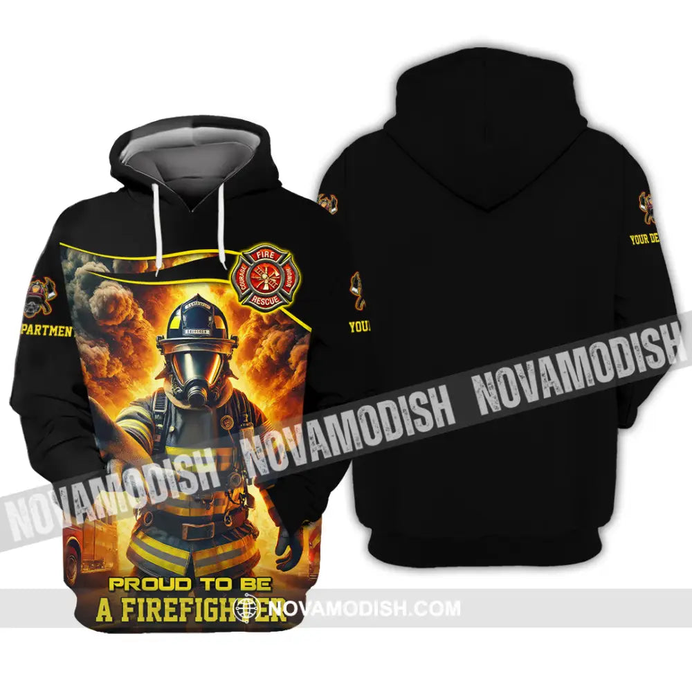 Unisex Shirt - Custom Text Shirt Fire Fighter Shirt Hoodie / S T-shirt