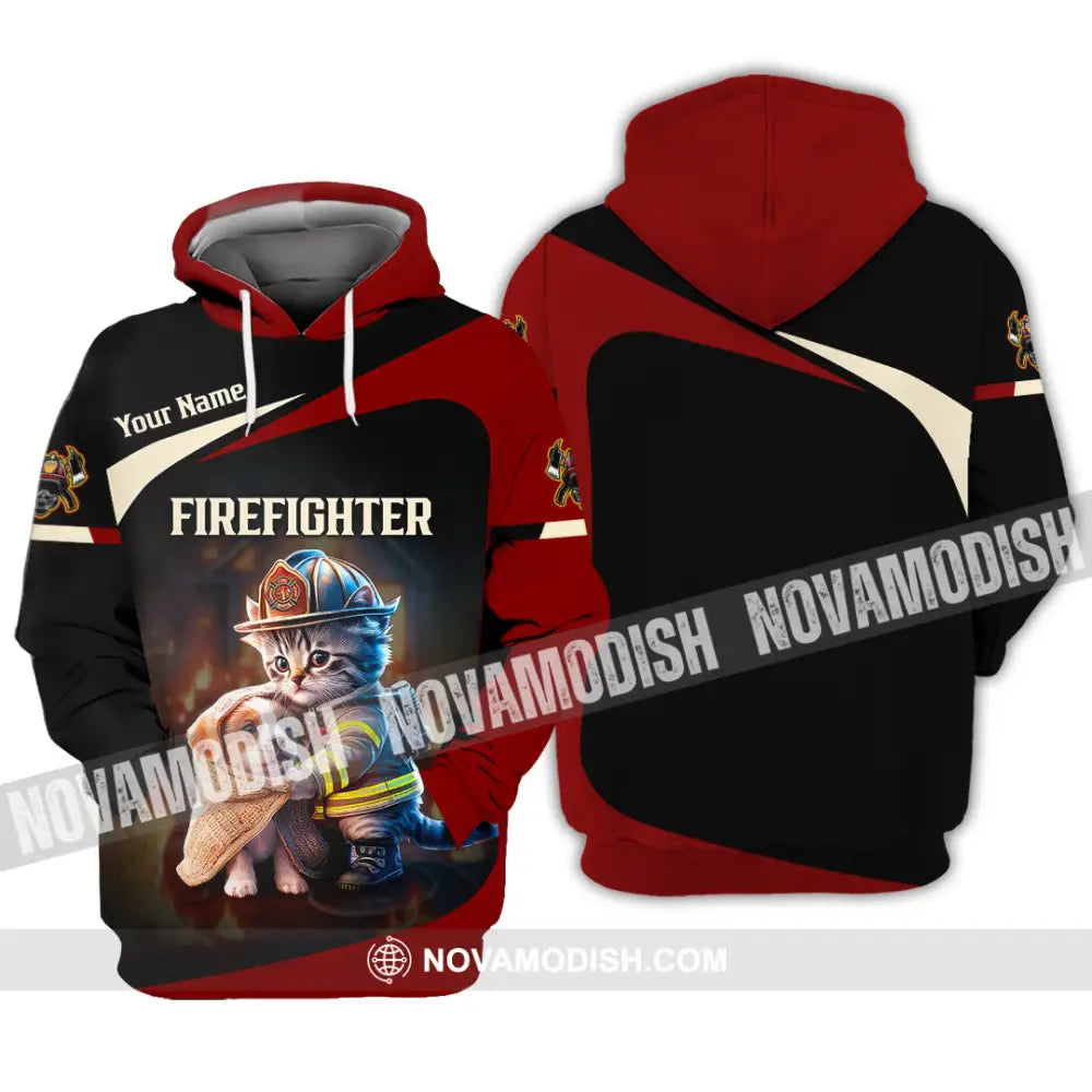 Unisex Shirt - Custom Text Shirt Fire Fighter Shirt Hoodie / S T-shirt