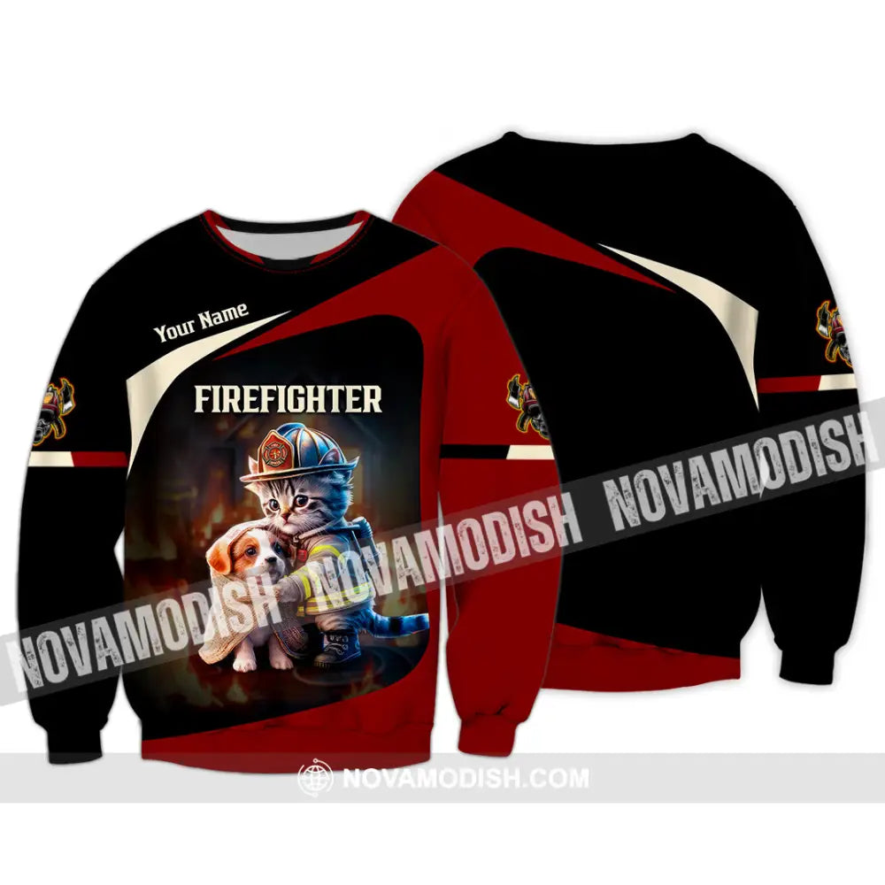 Unisex Shirt - Custom Text Shirt Fire Fighter Shirt Long Sleeve / S T-shirt