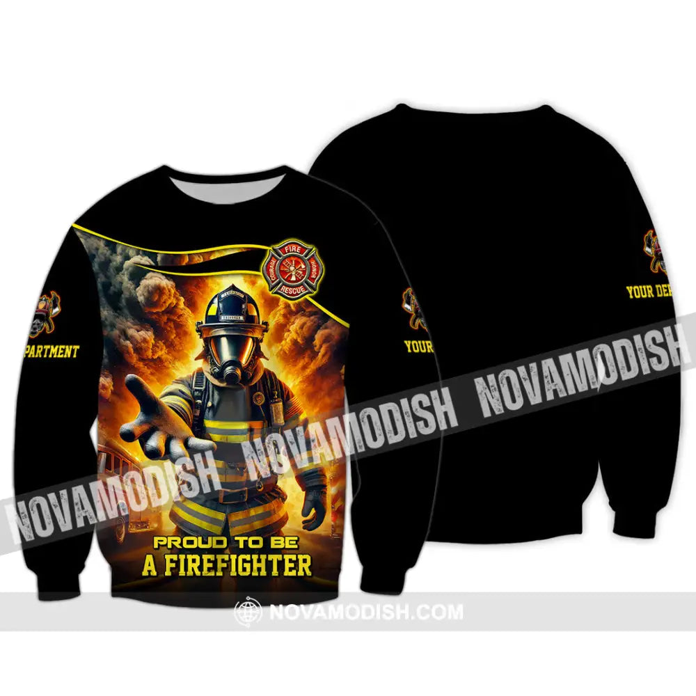 Unisex Shirt - Custom Text Shirt Fire Fighter Shirt Long Sleeve / S T-shirt