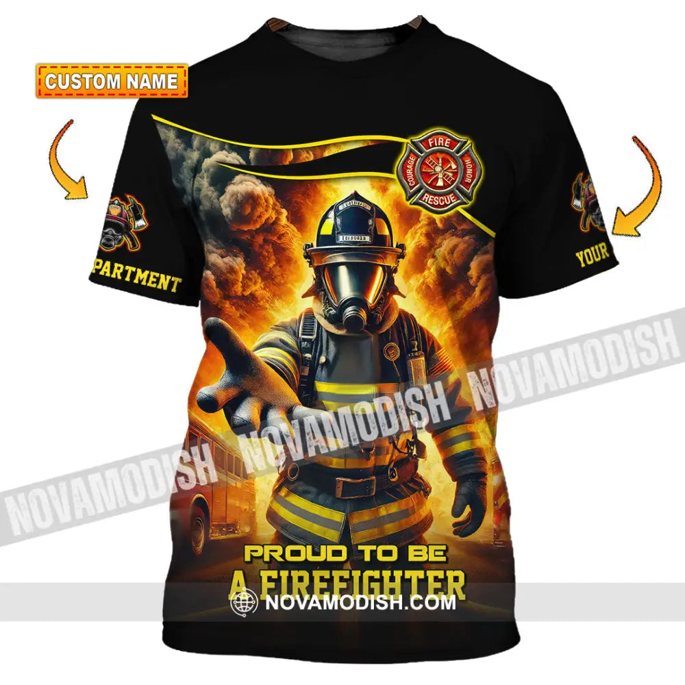 Unisex Shirt - Custom Text Shirt Fire Fighter Shirt T-shirt