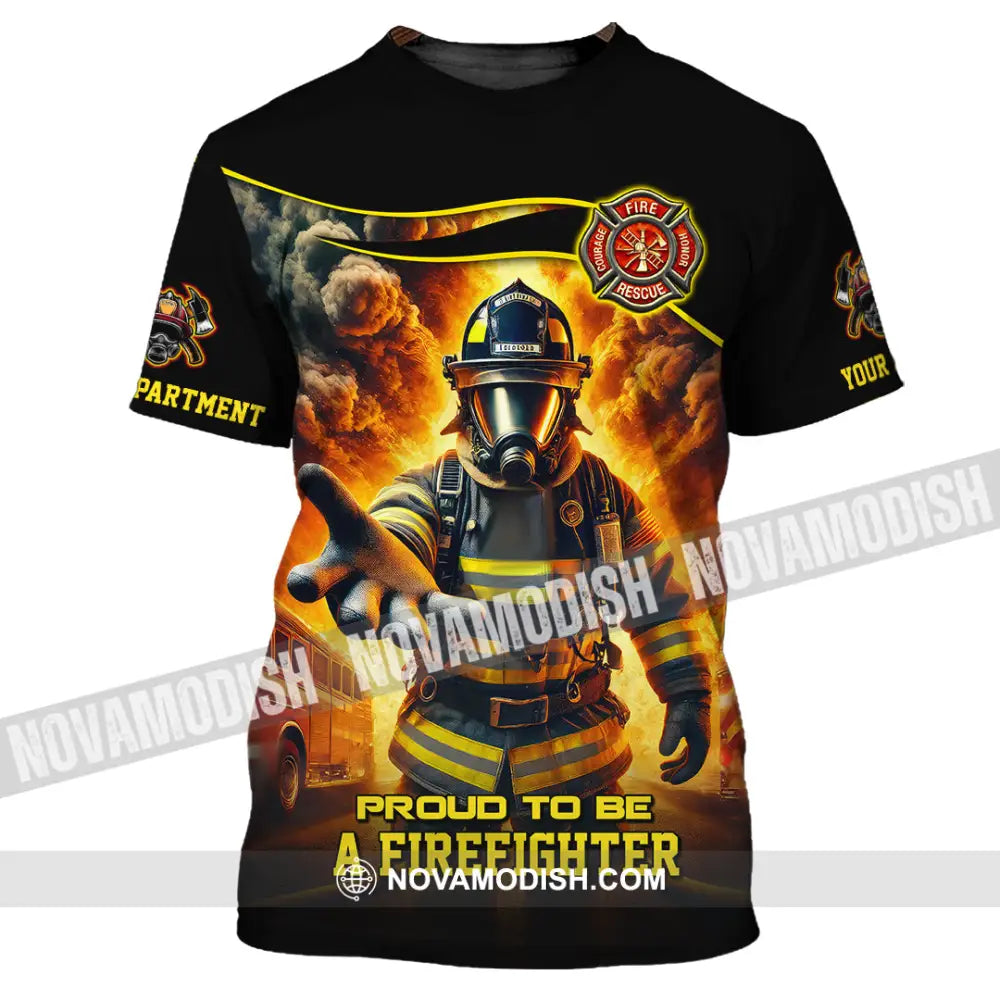 Unisex Shirt - Custom Text Shirt Fire Fighter Shirt T-Shirt / S T-shirt