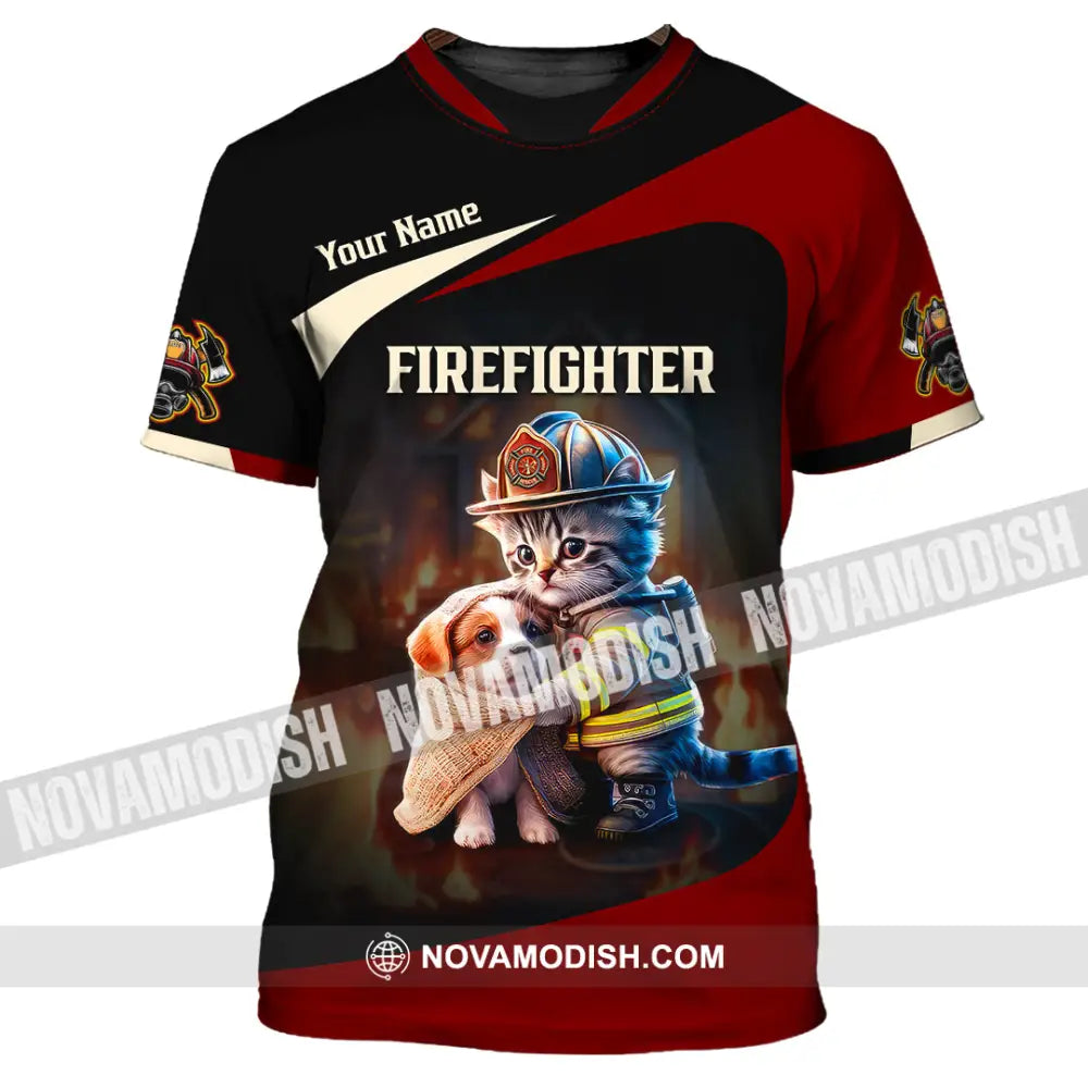 Unisex Shirt - Custom Text Shirt Fire Fighter Shirt T-Shirt / S T-shirt