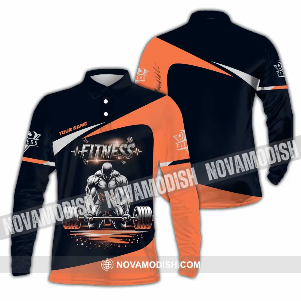 Unisex Shirt - Custom Text Shirt Fitness Shirt Long Sleeve Polo / S T-shirt