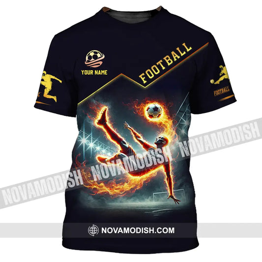 Unisex Shirt - Custom Text Football Fire Man T-Shirt / S T-Shirt