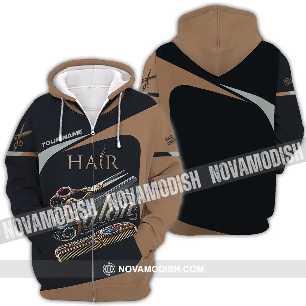 Unisex Shirt - Custom Text Shirt For Hair Salon Zipper Hoodie / S T-shirt