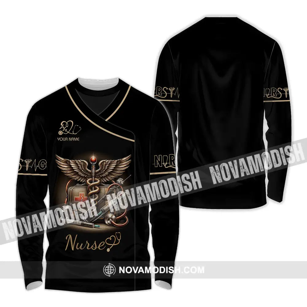 Unisex Shirt - Custom Text Shirt For Nurse Nurselife Nursing Long Sleeve Shirt / S T-shirt