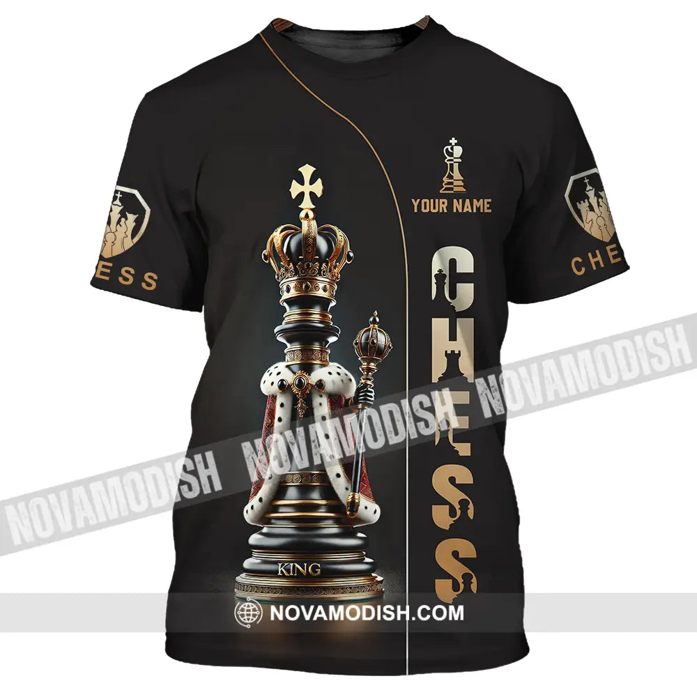 Unisex Shirt - Custom Text Golden Chess T-Shirt / S T-Shirt