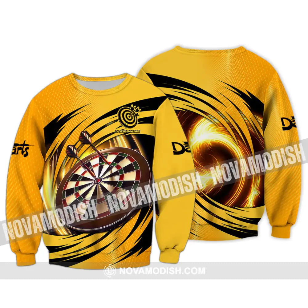 Unisex Shirt - Custom Text Golden Darts Sport Shirt Long Sleeve / S T-shirt