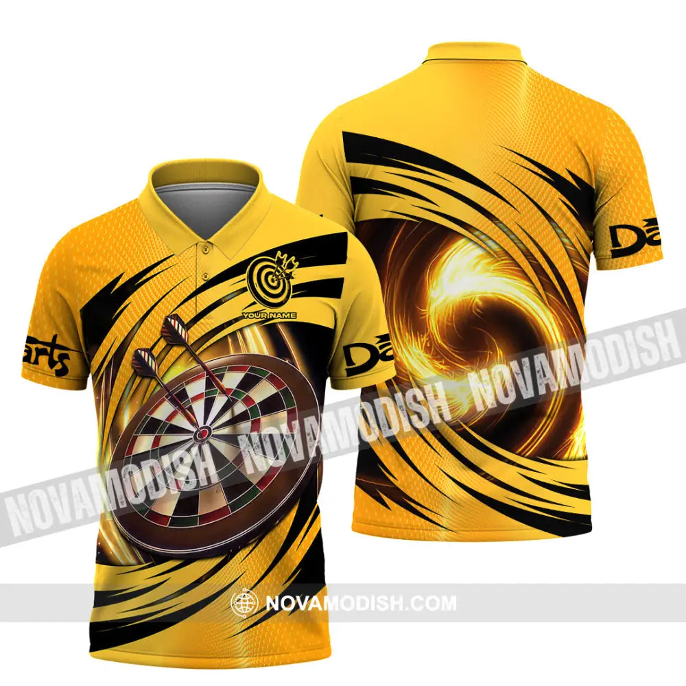 Unisex Shirt - Custom Text Golden Darts Sport Shirt Polo Shirt / S T-shirt