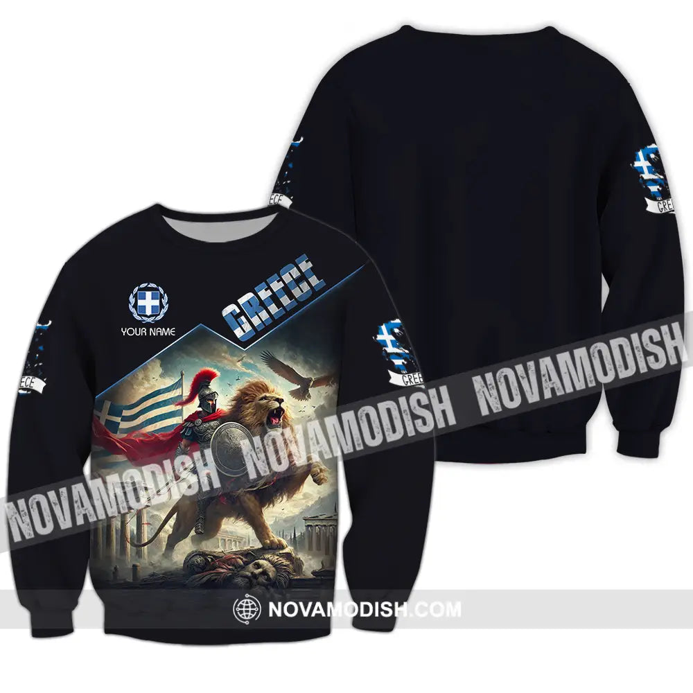 Unisex Shirt - Custom Text Shirt Greece Long Sleeve / S T-shirt