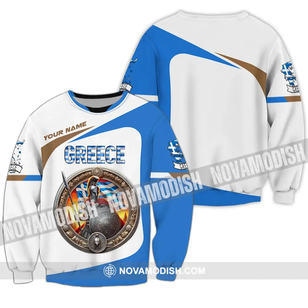 Unisex Shirt - Custom Text Shirt Greece Long Sleeve / S T-shirt